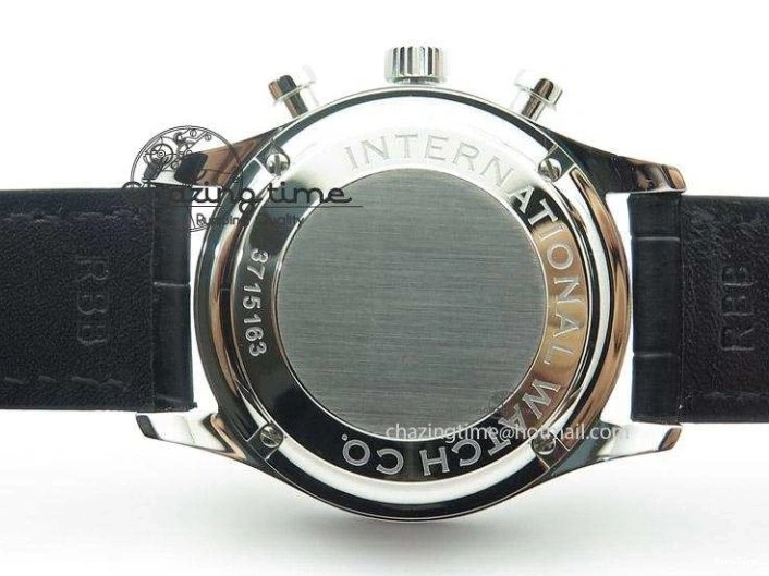 MIROTIME 0104 Unique Portuguese 40mm Chrono SS Map Dial on Black Leather Strap A 7393